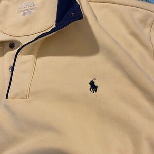 Polo Yellow with navy trim 1/4 snap sweatshirt